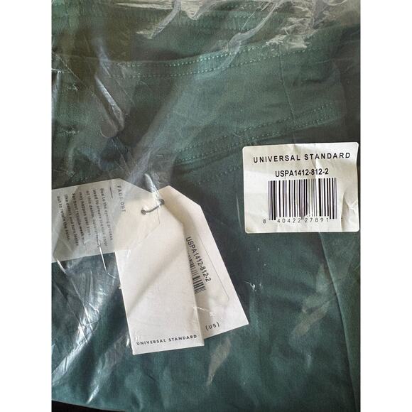 Universal Standard High Rise Charlie Jeans 2 NWT Green Wide Leg Pants Trousers - Picture 5 of 5